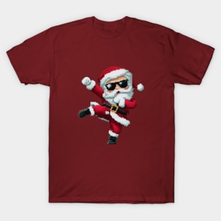 Christmas Santa Popstar embroidery style 26 T-Shirt